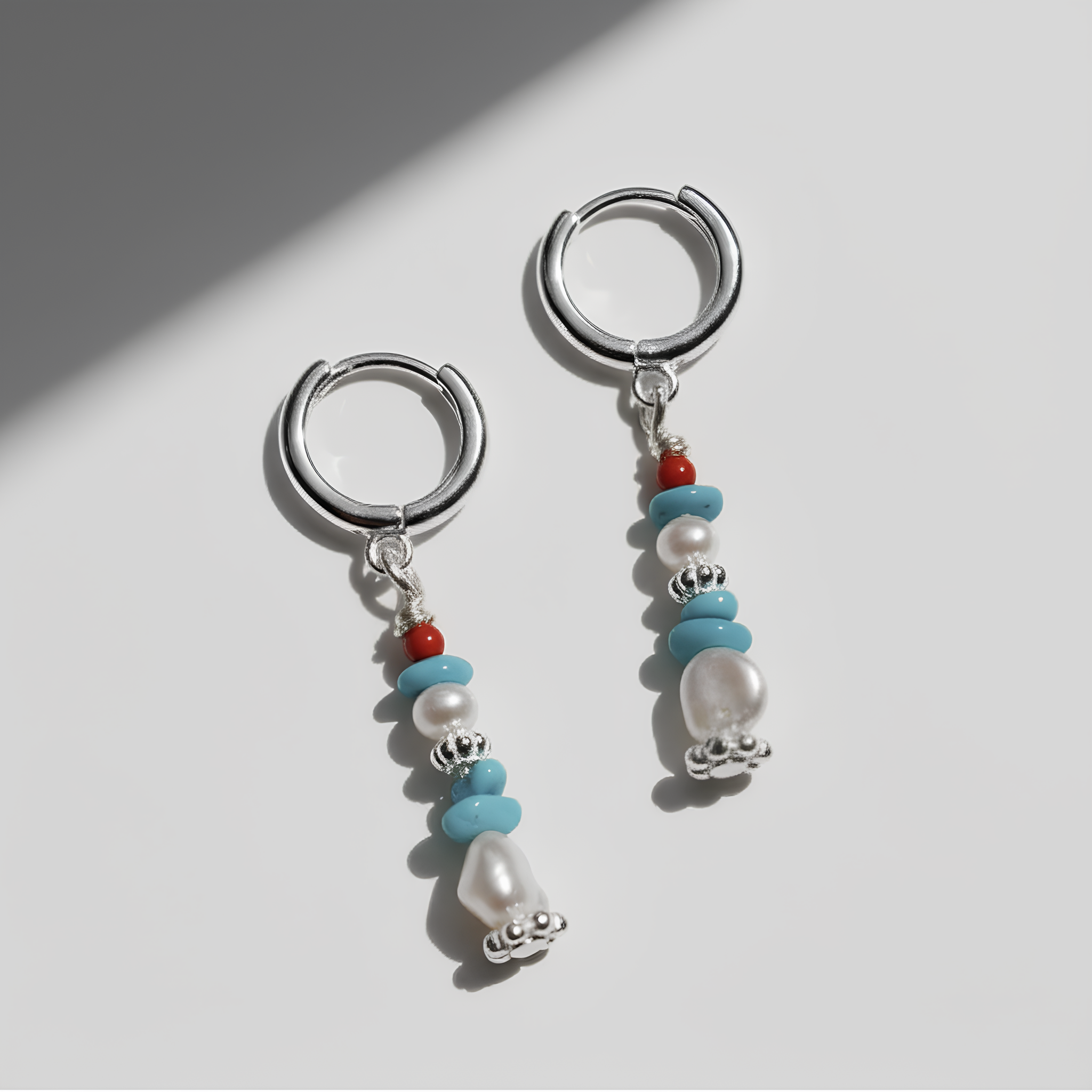 Mani Stone and Baroque Pearl Drop Earrings