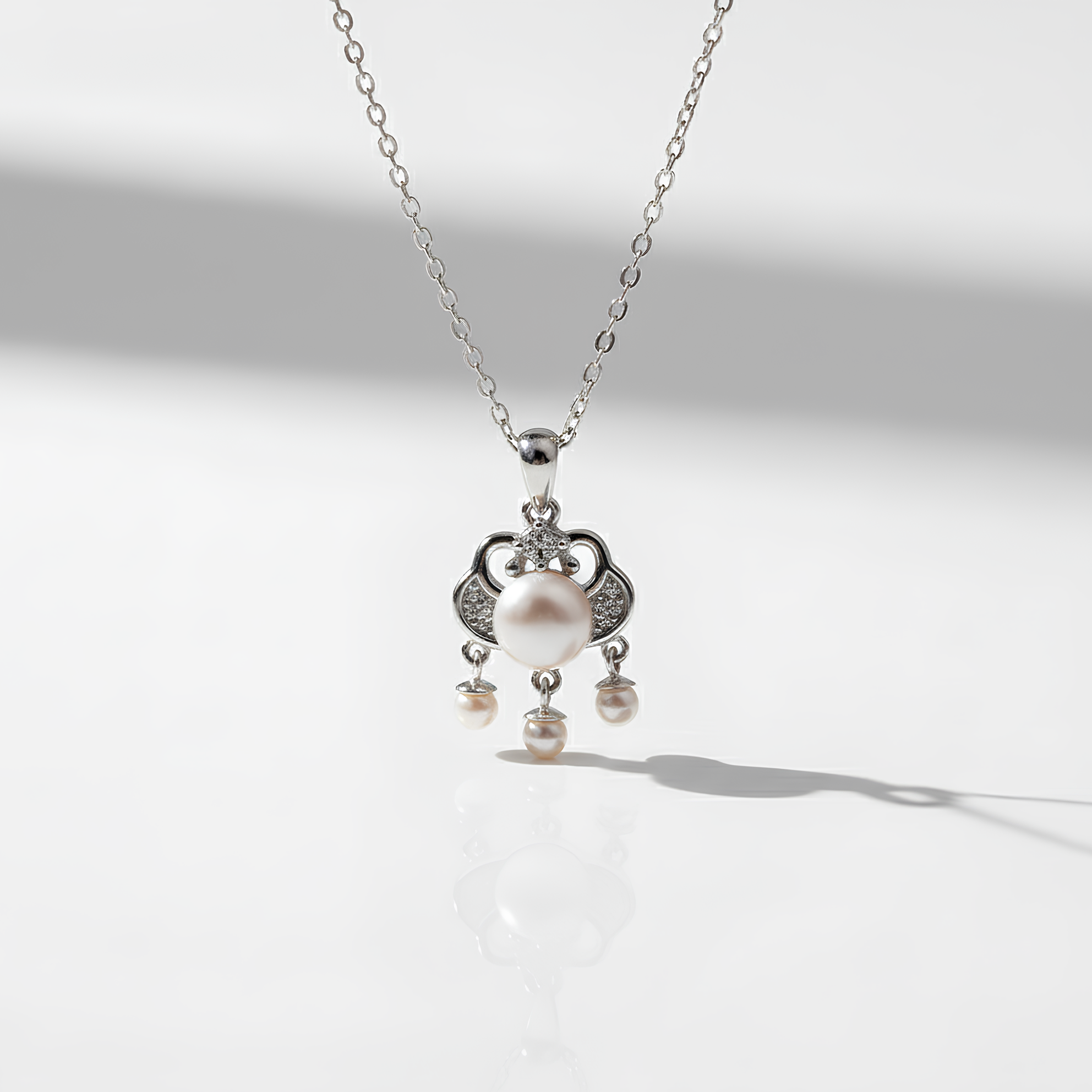 Modern Blessing – Pearl Peace Lock Necklace