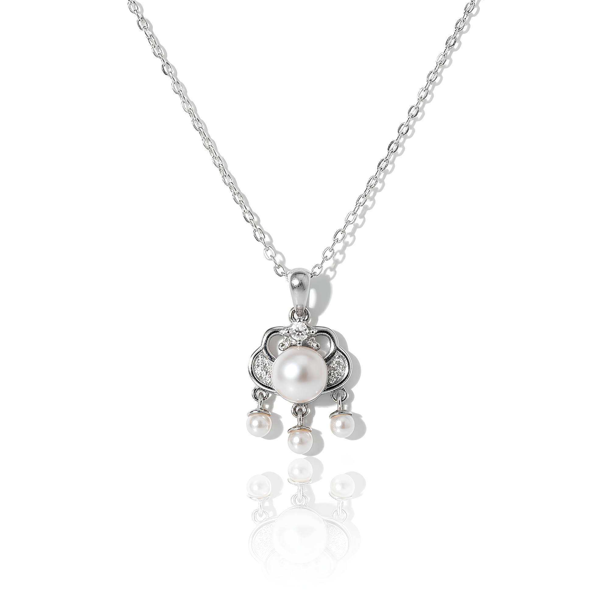 Modern Blessing – Pearl Peace Lock Necklace