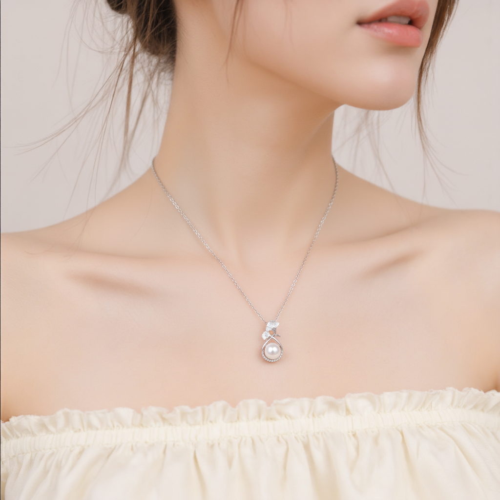 Carnation Pearl Pendant Necklace