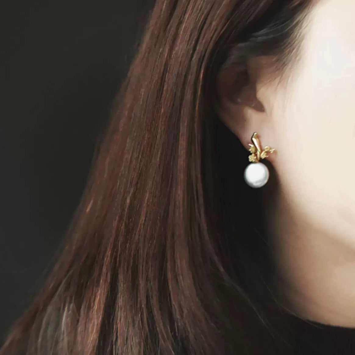 Swallow and Plum Blossom Baroque Pearl Earrings