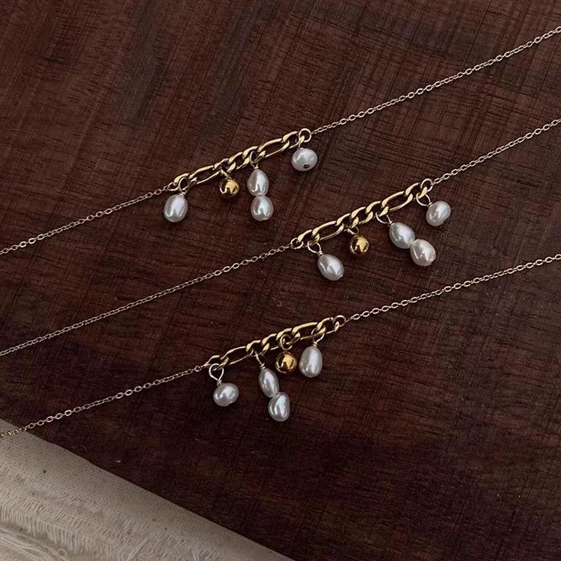 Raindrop Waltz – Baroque Pearl Charm Necklace
