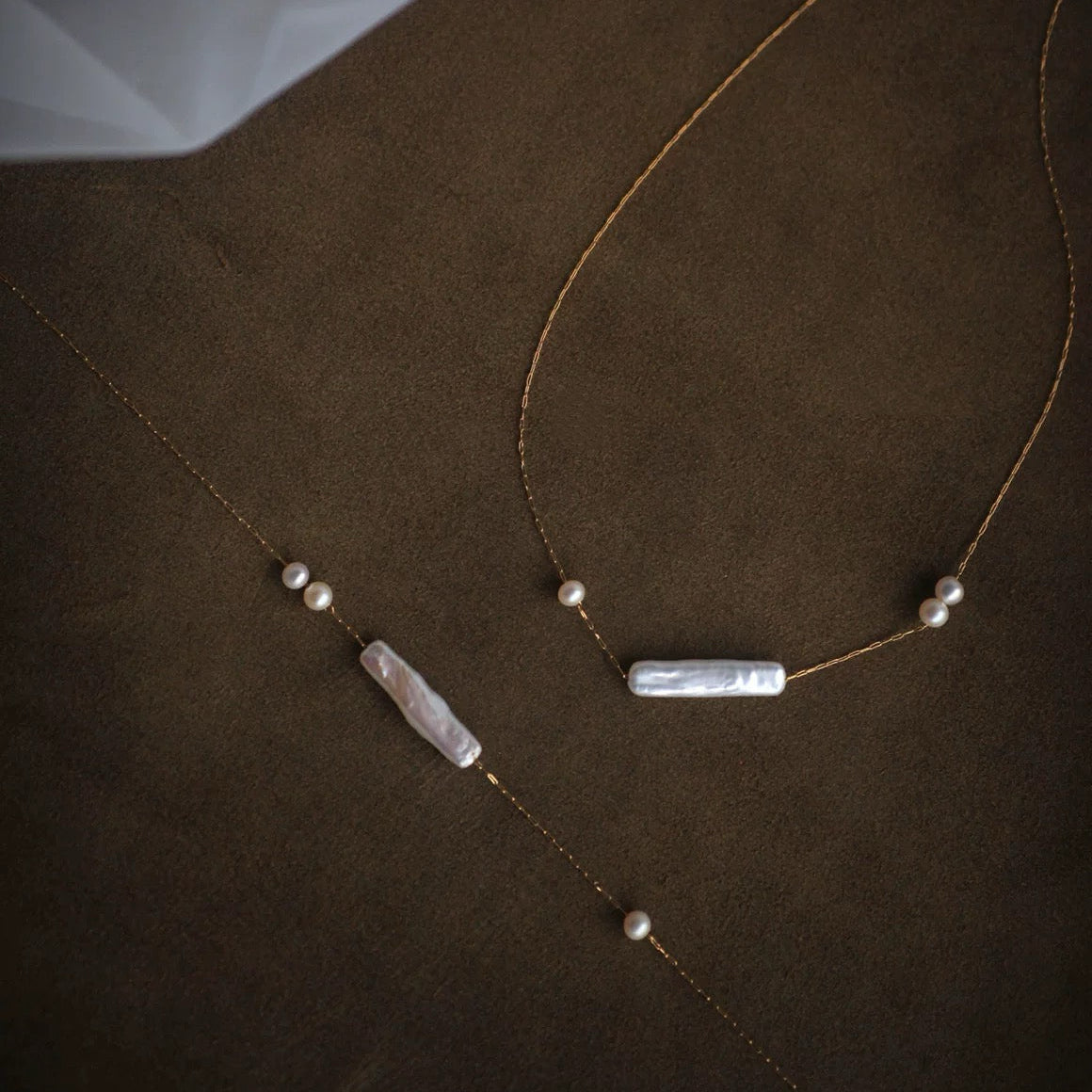 Whisper Line – Asymmetrical Baroque Pearl Necklace