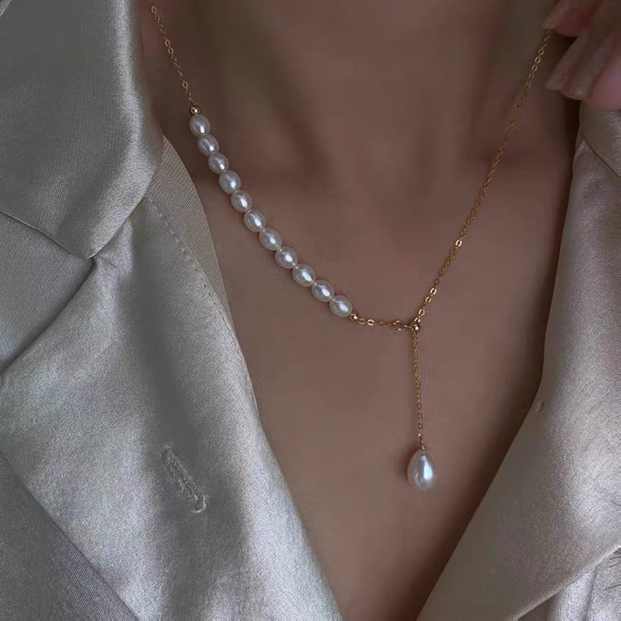 Baroque Pearl Cascade Necklace