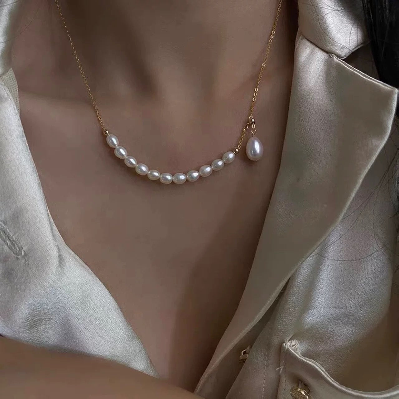 Baroque Pearl Cascade Necklace